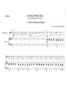 5 Pièces pour vibraphone et piano - Jean-Francois DUREZ 2