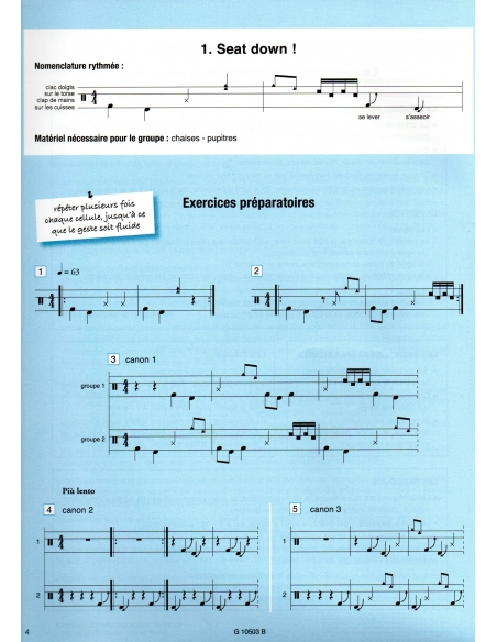 Sur un autre rythme - 12 pièces de polyrythmies corporelles - Béatrice Répécaud.