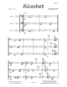 Ricochet - Percussion trio - Emmanuel JAY EJ033 2