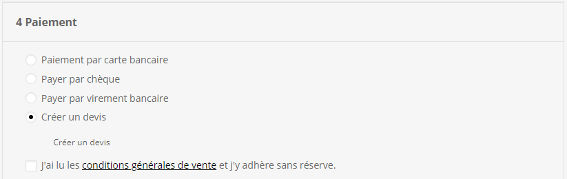 Cr&eacute;er un devis